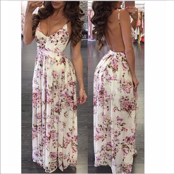 sale! White floral maxi - Picture 3 of 6